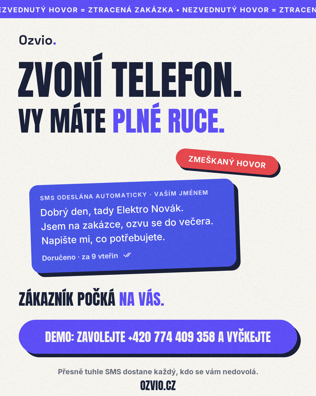 Ozvio — Zvoní telefon, vy máte plné ruce