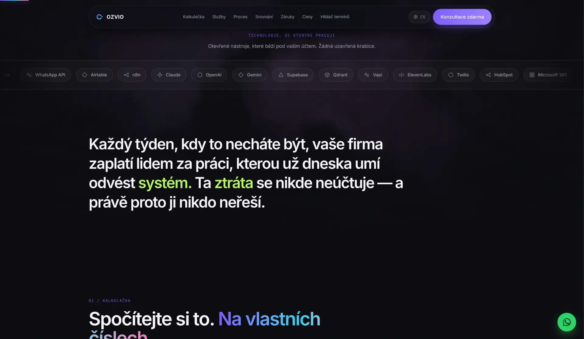 Ozvio — technologický stack