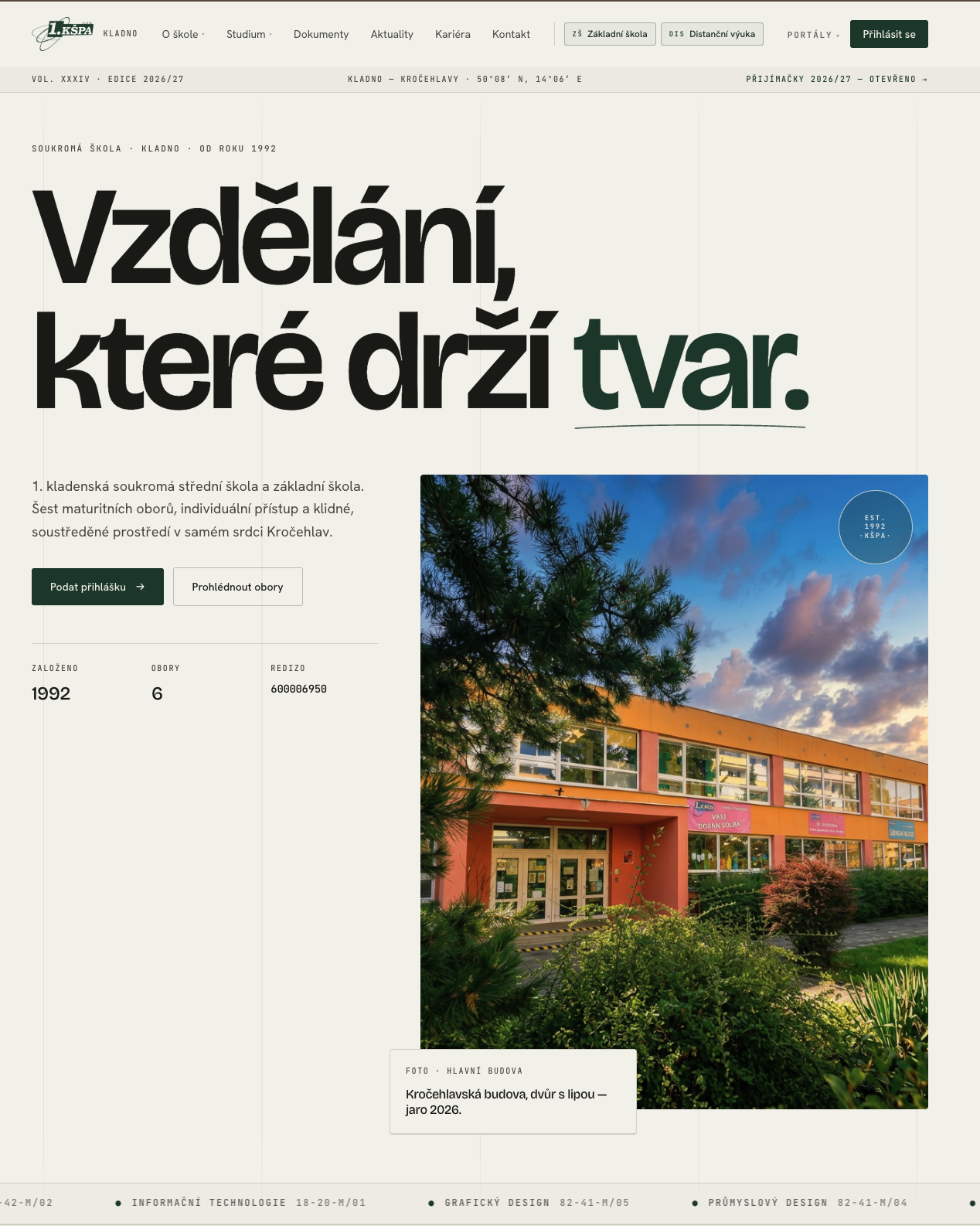 1.KŠPA Kladno — web školy