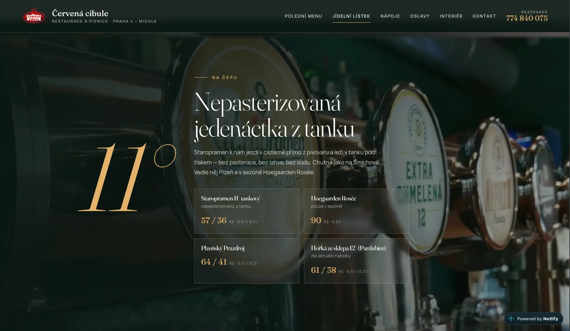 Červená cibule — nápojový lístek